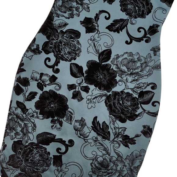 Seduction Teal and Black Velour Bodycon Dress Size Small - Picture 4 of 8